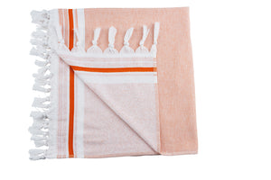 Taubert Hammam badehåndklæde i hvid med rød