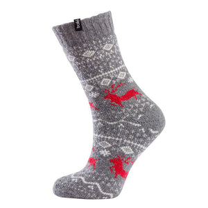 Trofe´ sokker i grå med mønster og 45% uld