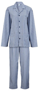 Damella nattøj 2 delt stribet pyjamas til manden i ren bomuld.