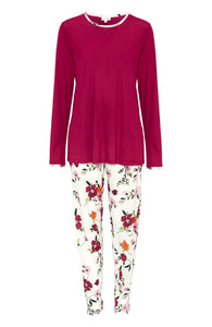 Damella 2-delt pyjamas "Flower" med lange ærmer og ben