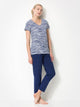 Nanso nattøj T-shirt med print og blå 7/8 bukser.