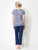 Nanso nattøj T-shirt med print og blå 7/8 bukser.